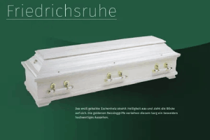 Bestattungen Krumrein. Sarg Friedrichsruhe