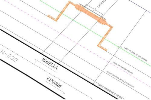 Un primer plano de un dibujo de una carretera con las letras n-232 en ella.