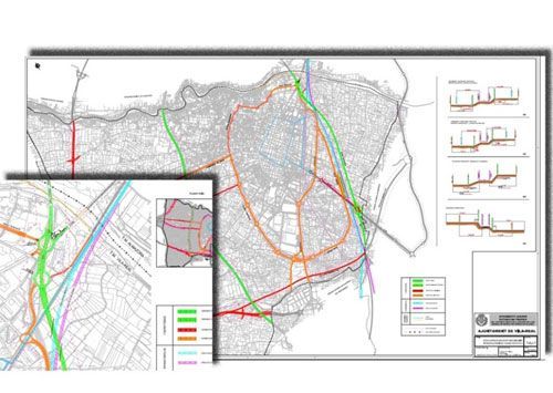 Se muestra un mapa de una ciudad en la pantalla de una computadora.