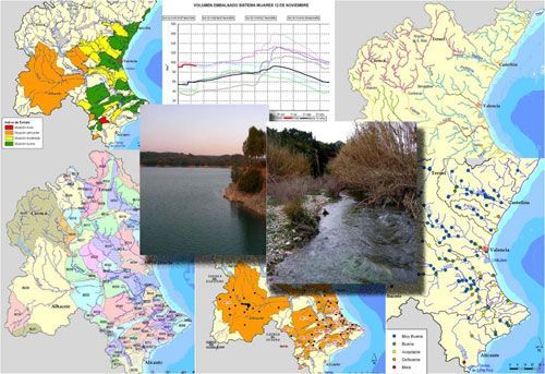 Un collage de mapas muestra un río y un lago.