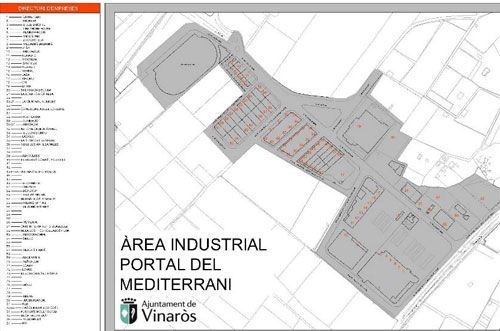 Se muestra en un mapa una zona industrial del portal del mediterráneo