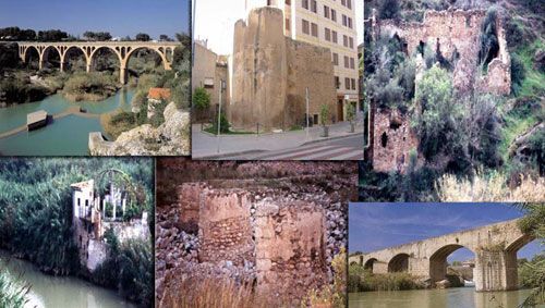 Un collage de imágenes de puentes y edificios