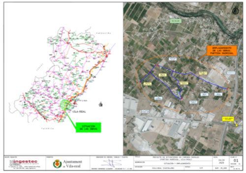 Un mapa y una vista aérea de una ciudad