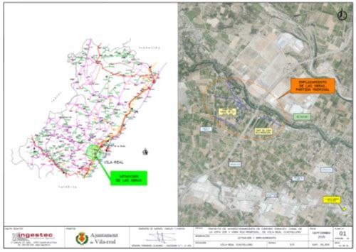 Un mapa y una vista aérea de una ciudad