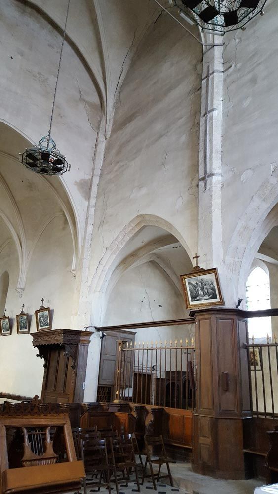 Plafond de l'Eglise d’Ouarville avant travaux