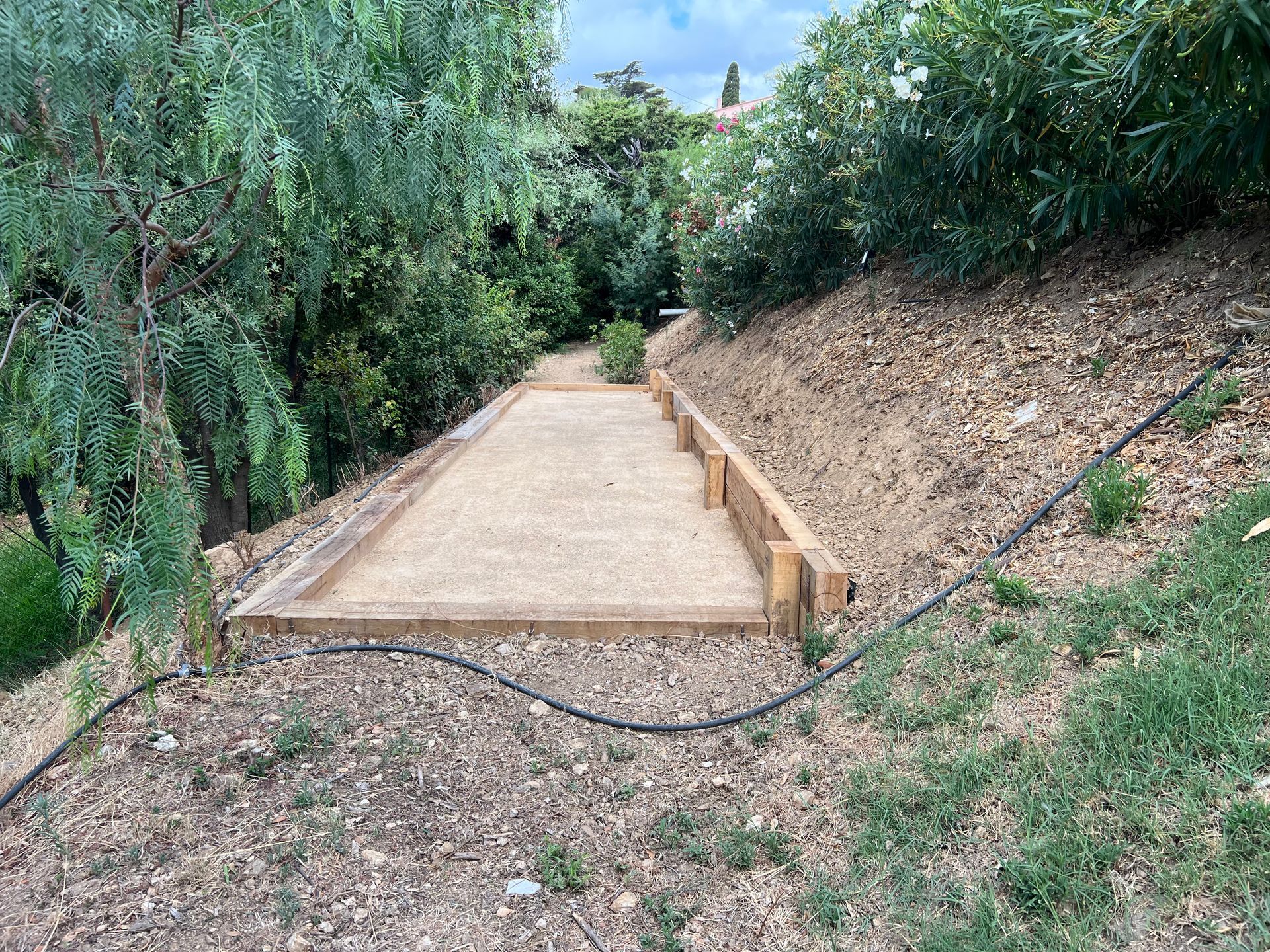 Terrassement dans un jardin