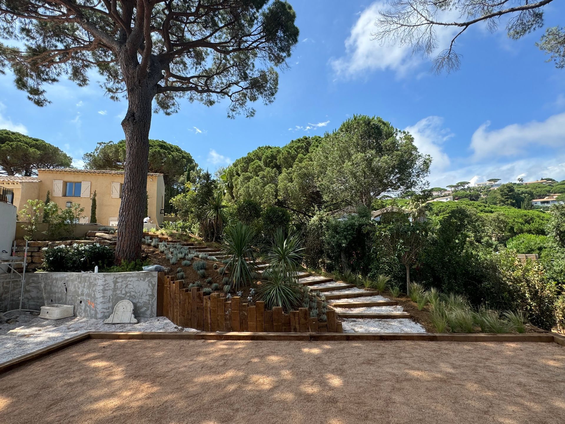 Terrassement d'un jardin