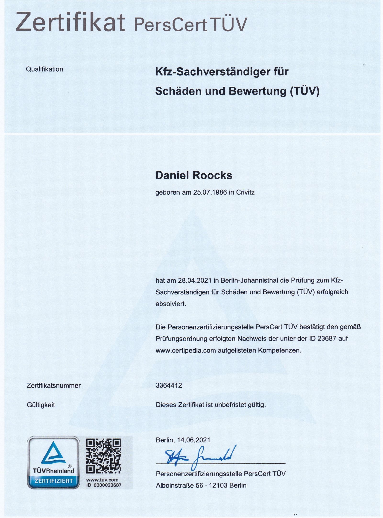 Schadenzentrum Nord Daniel Roocks