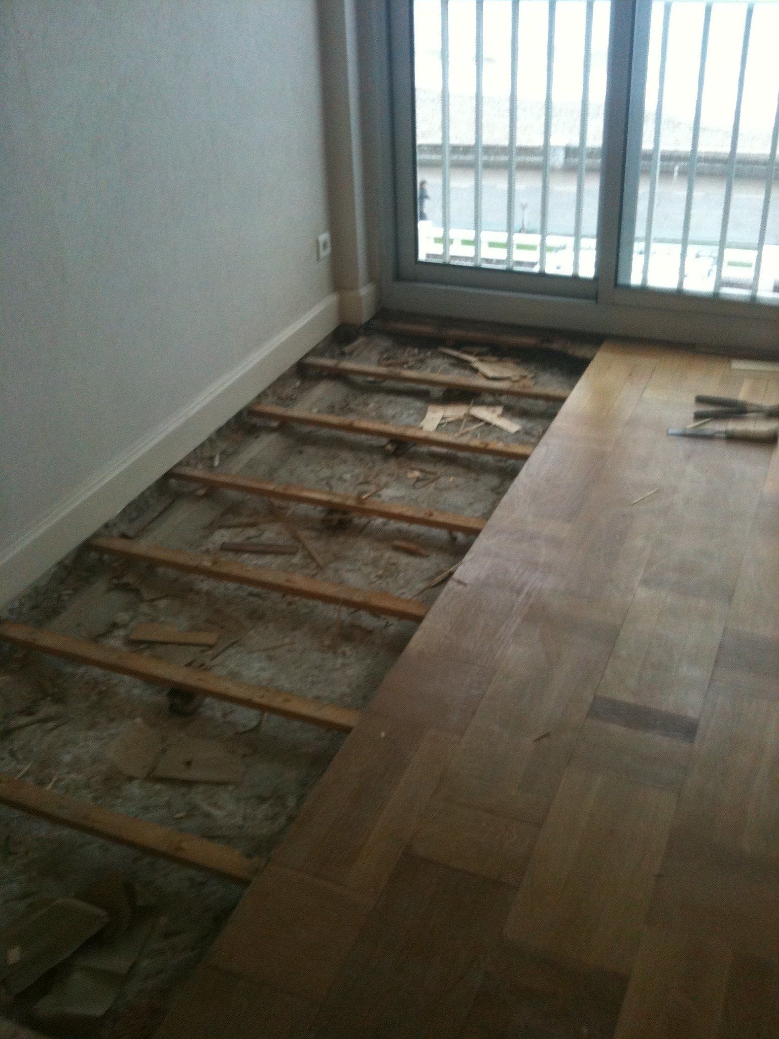 Pose de parquet en bois