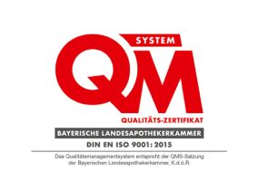 Red QM logo with 