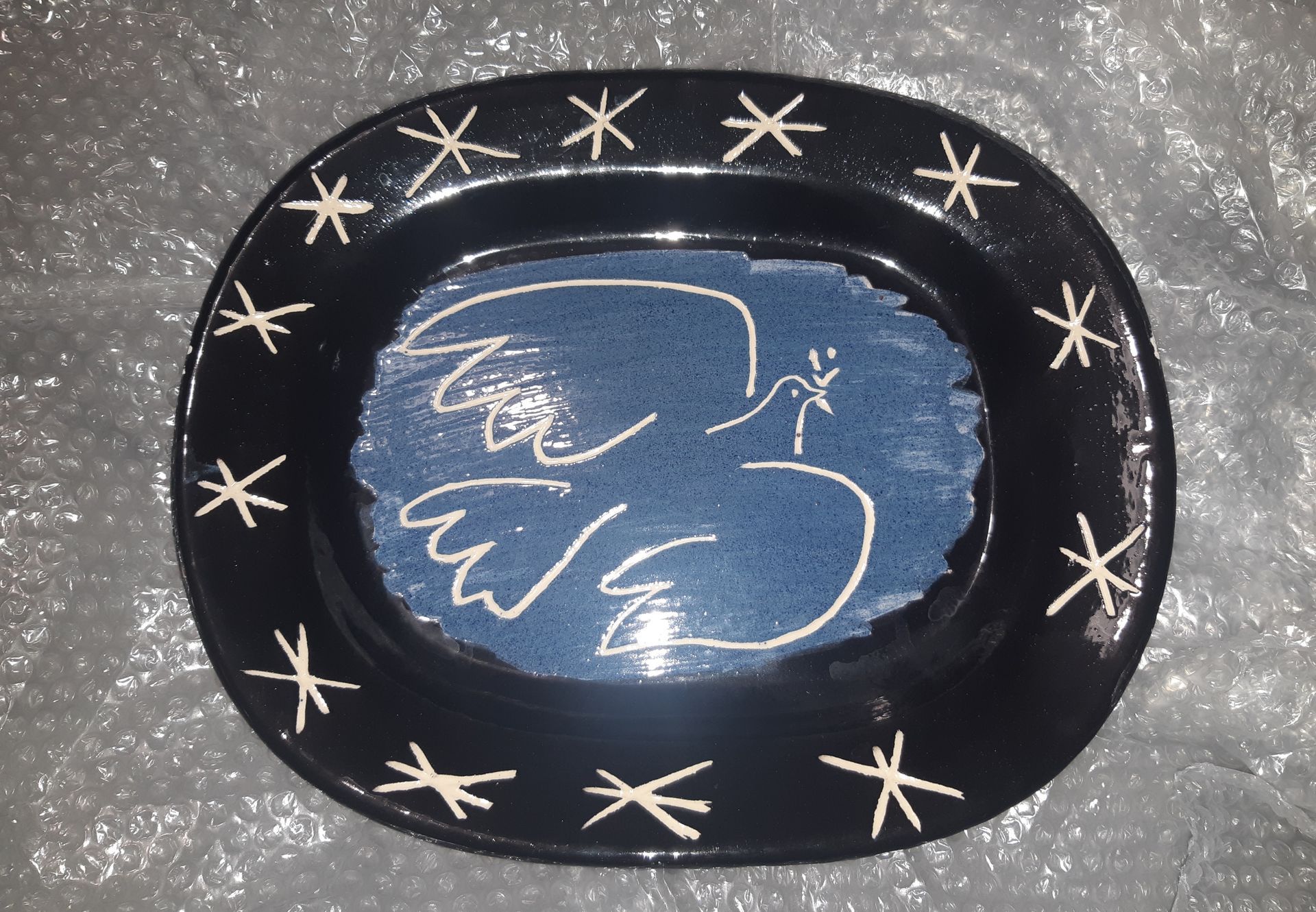 Assiette décorative Picasso avec oiseau