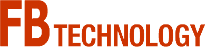 Logo de FB Technology en orange et noir sur fond blanc