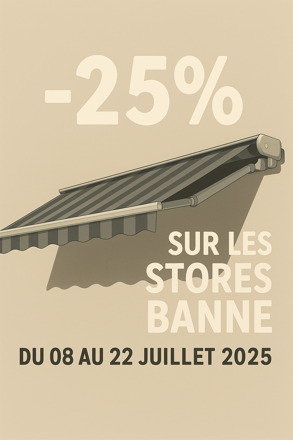 Affiche pour mettre en avant la promotion des 20 ans de l'entreprise avec une photo de l'intérieur d'un salon
