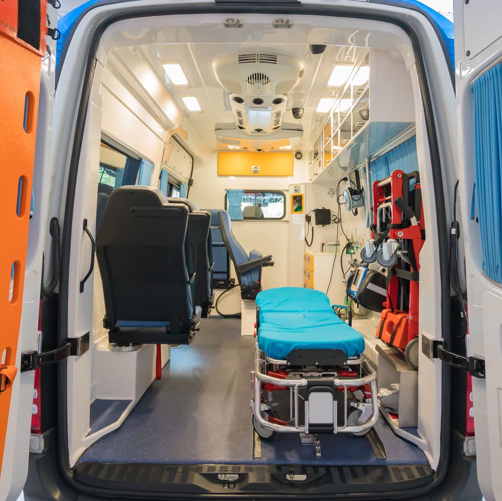 Intérieur d'une ambulance