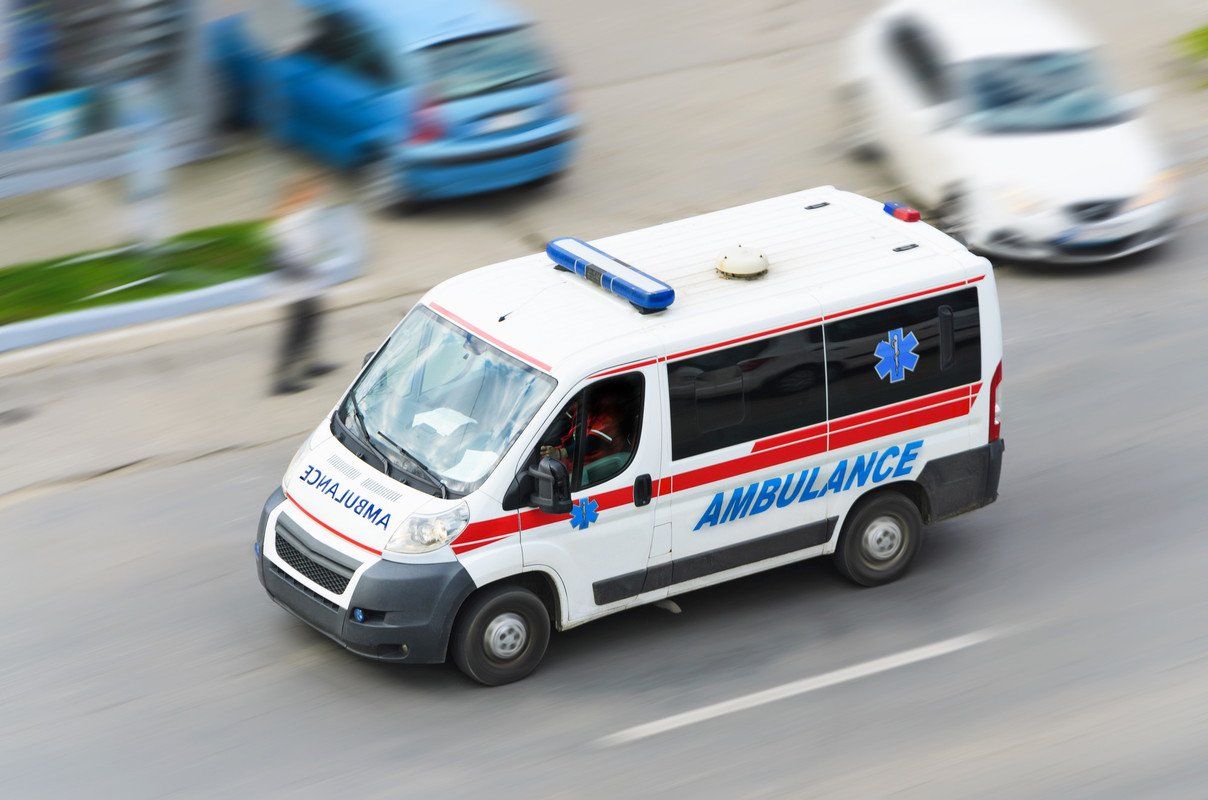 Une ambulance en cours d'intervention