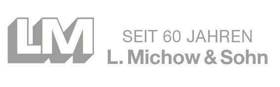 Harmaa ”LM”-logo ja teksti ”L. Michow & Sohn 60 vuotta”