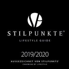 Ein schwarz-weißes Logo für den Lifestyle-Guide Stilpunkte.