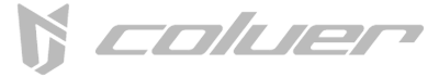 Logotipo de Coluer con un gráfico "M" estilizado y la palabra "coluer".