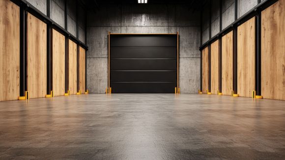 Une allée de box de stockage