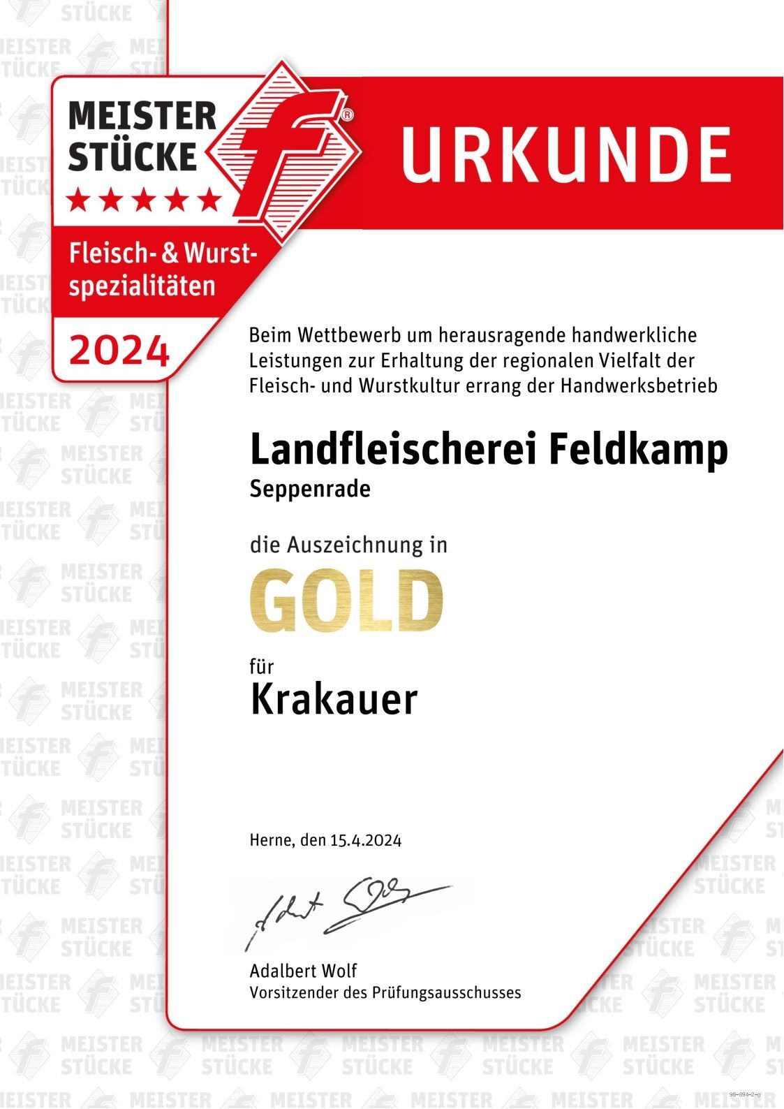 Zertifikat 2024 Krakauer