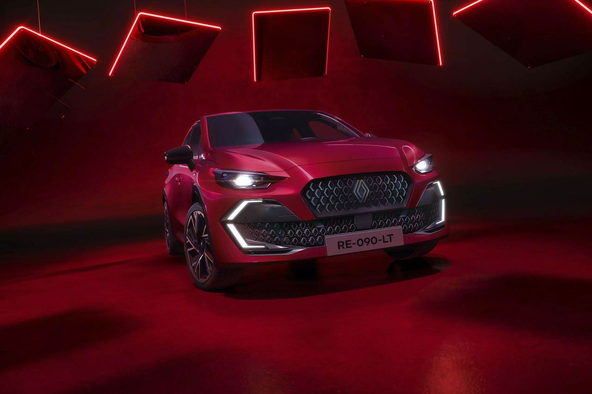 Clio rouge vue de face