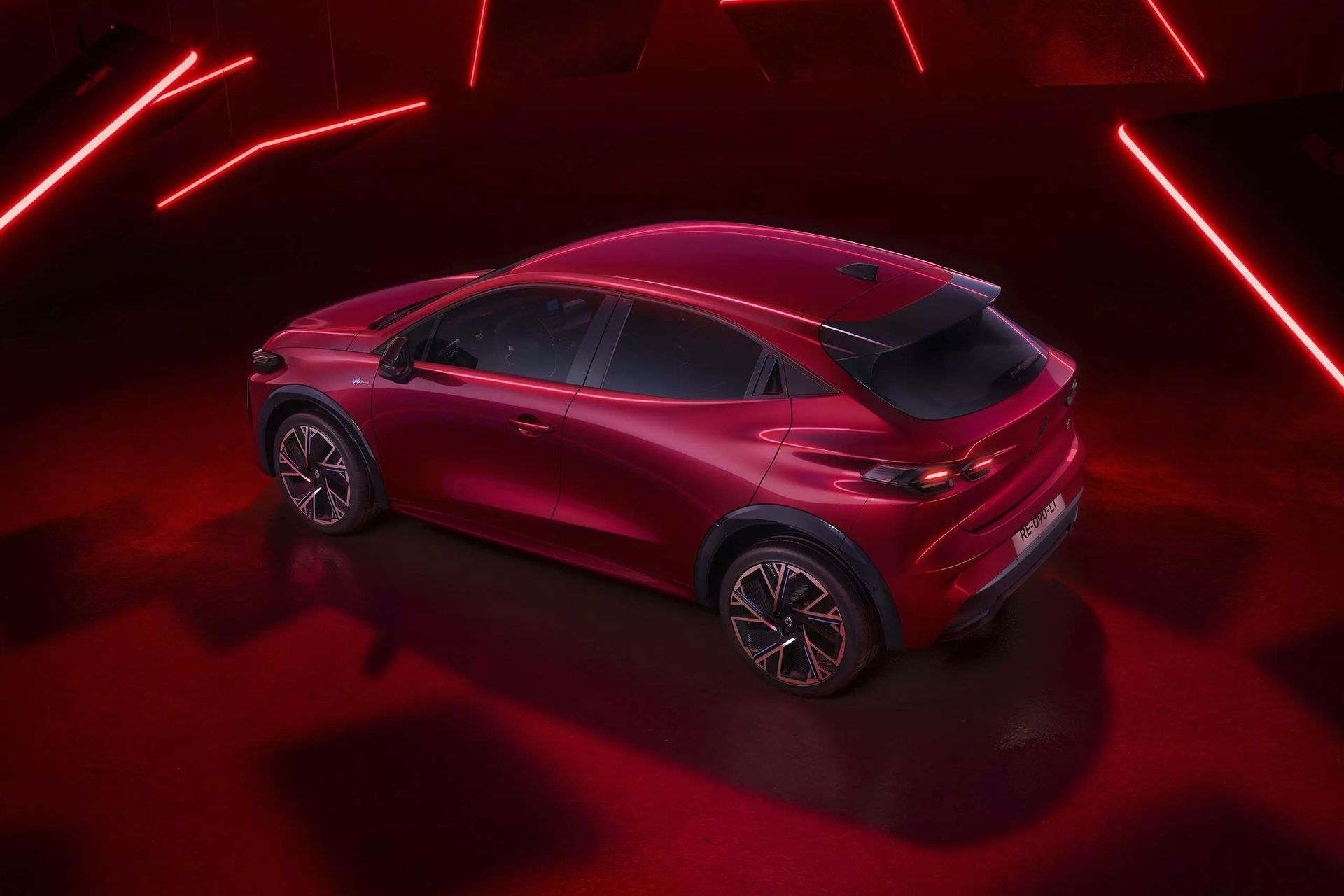 Clio rouge vue du dessus