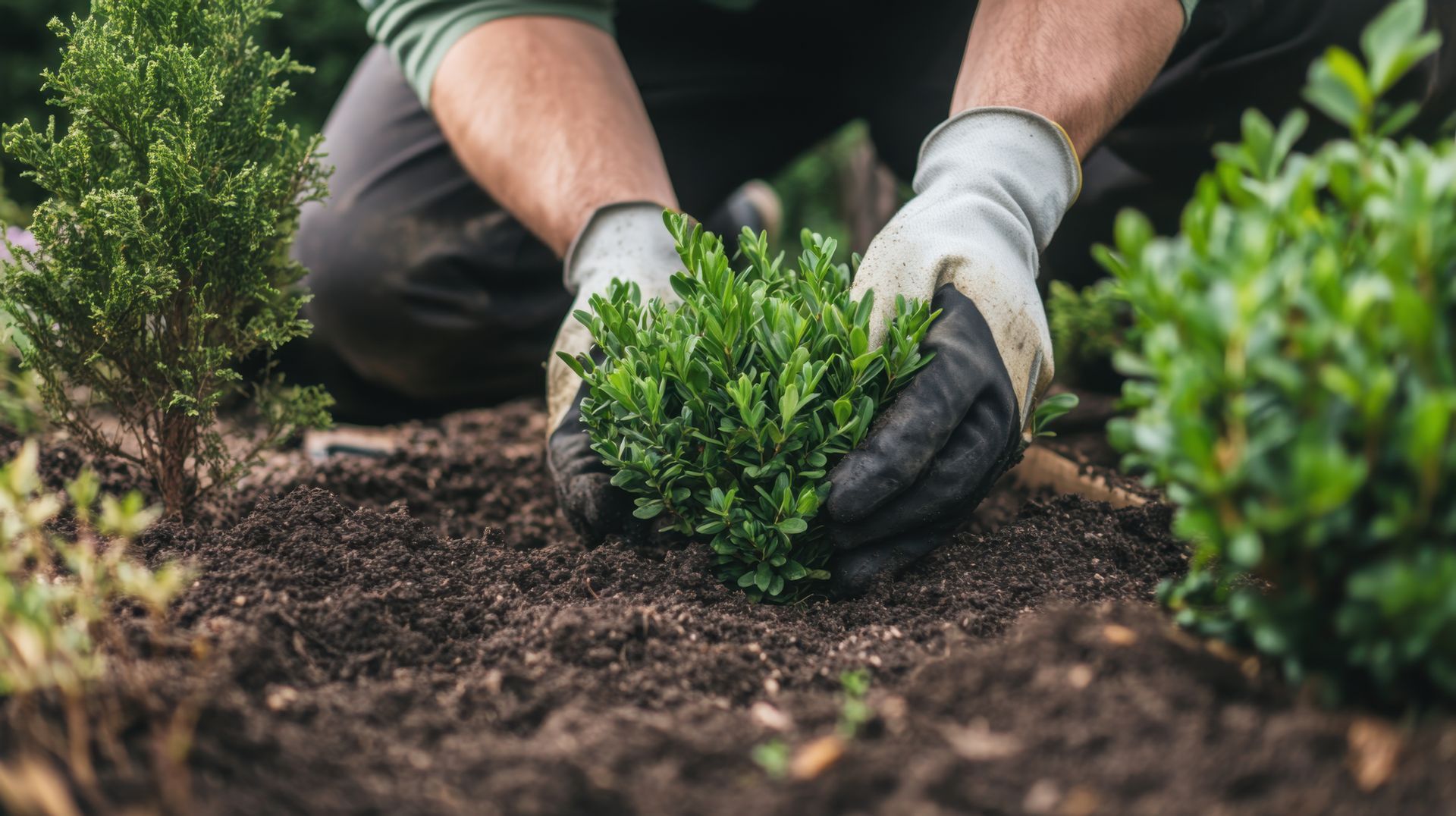 Plantation d'un arbuste