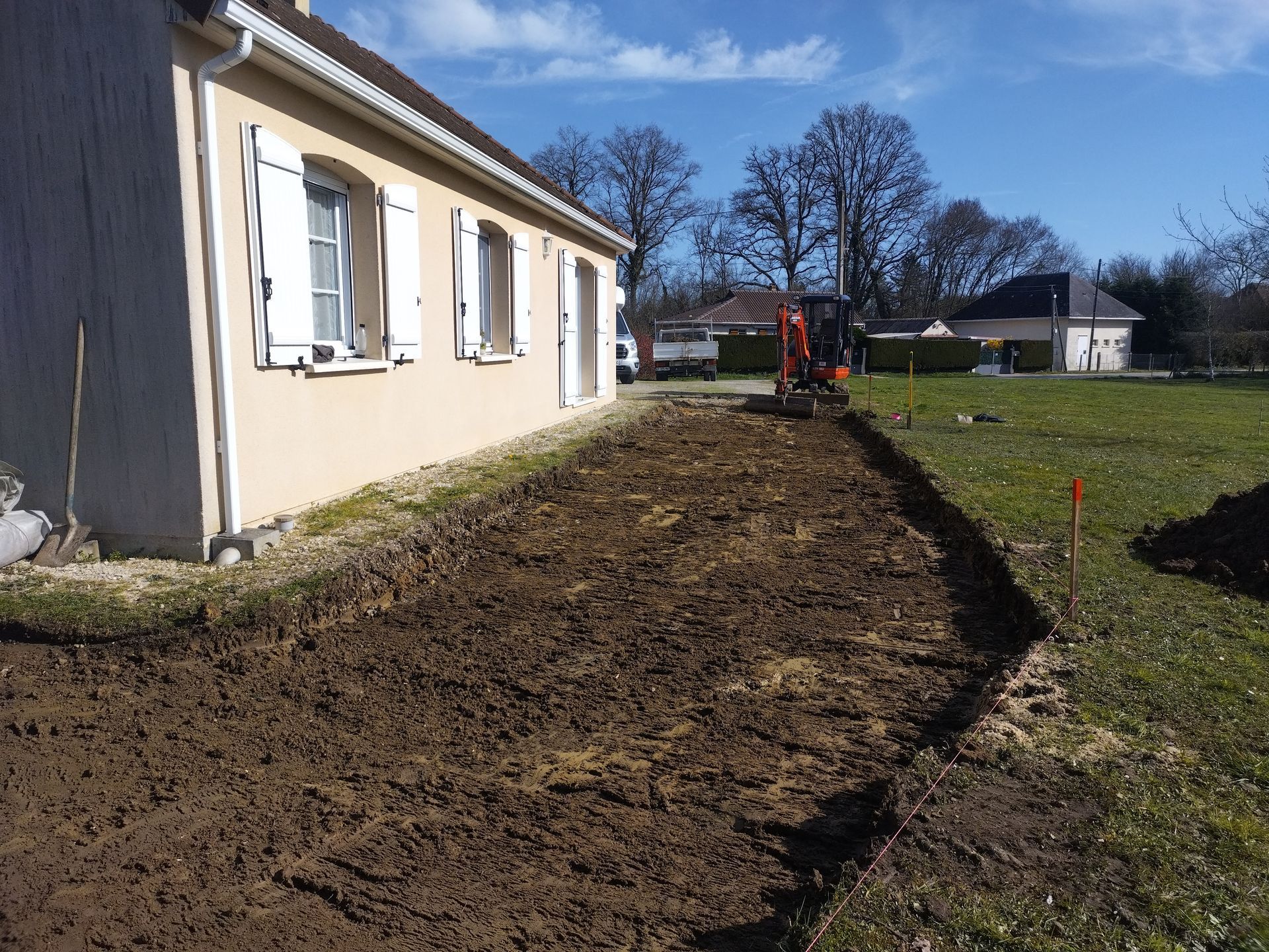 Terrassement pour une terrasse