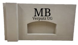 Eine weiße Wand mit der Aufschrift „mb verputz ug“