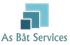 Logo d'As Bât Services : Trois carrés superposés dans des tons de bleu avec le nom de l'entreprise en dessous.