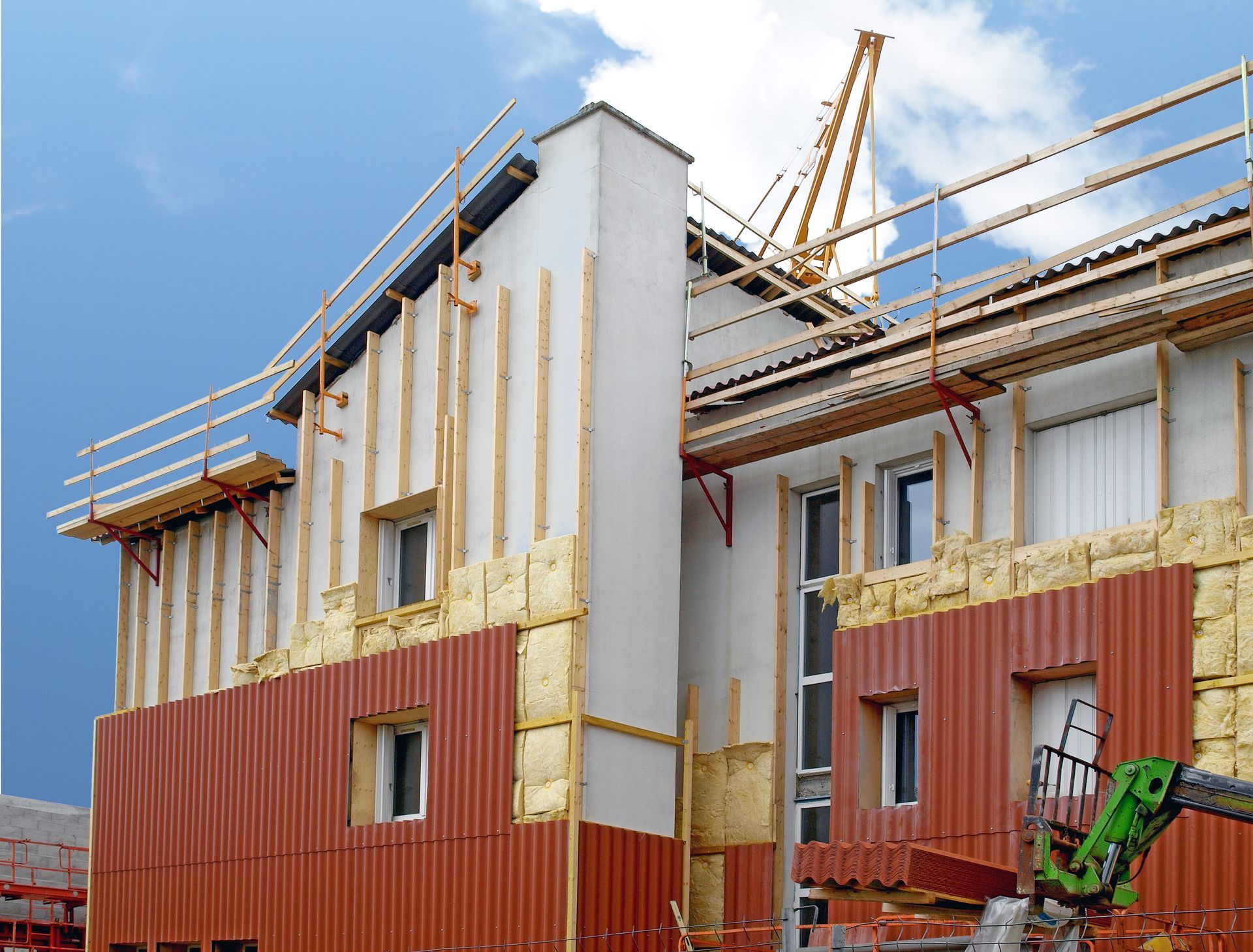 Bâtiment avec isolation extérieure