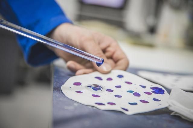 Palette de teste au bleu