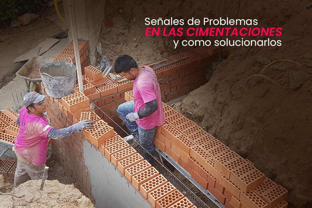 Dos trabajadores de la construcción están trabajando en una pared de ladrillos