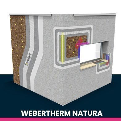Un dibujo de un edificio con las palabras webertherm natura en la parte inferior.