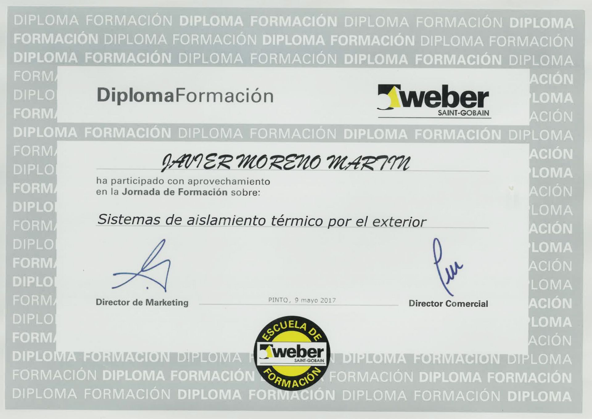 Un certificado que diga diplomaformación