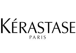 Logotipo de Kérastase Paris: texto negro sobre fondo blanco.