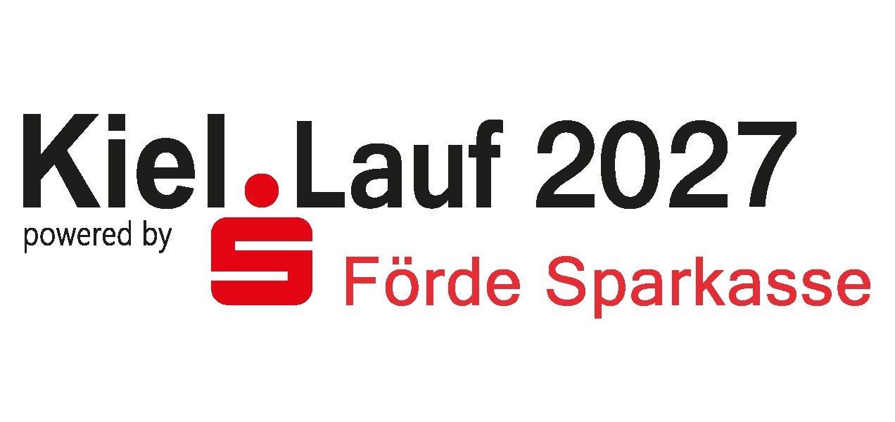Kiel.Lauf 2026 logo: Silhouette of runner with raised arm,