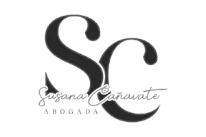 Logotipo con monograma &ldquo;SC&rdquo; en negro con &ldquo;Susana Ca&ntilde;avate Abogada&rdquo; en letra cursiva.