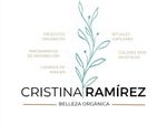 Logotipo para "Cristina Ram&iacute;rez - Belleza Org&aacute;nica" con ilustraci&oacute;n de planta y texto
