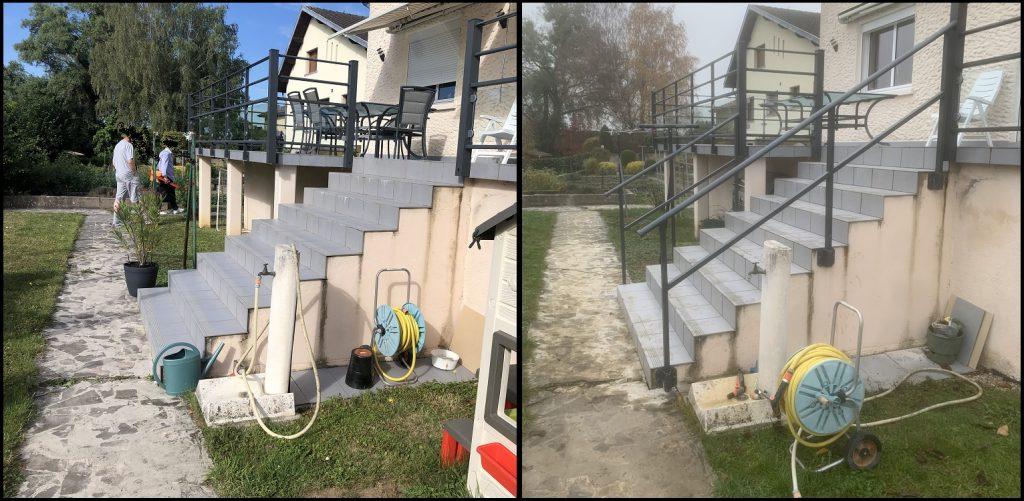 Image avant après d'un escalier extérieur