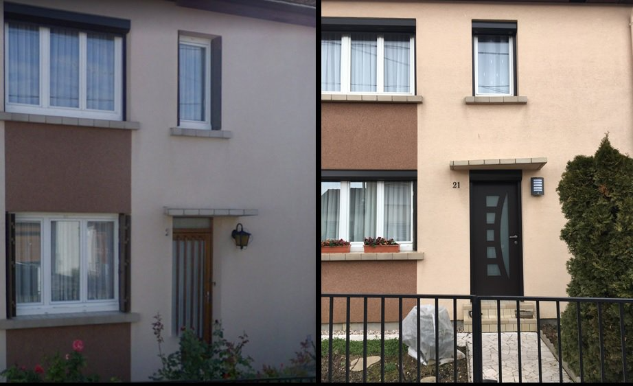 Image avant après d'une porte d'entrée neuve