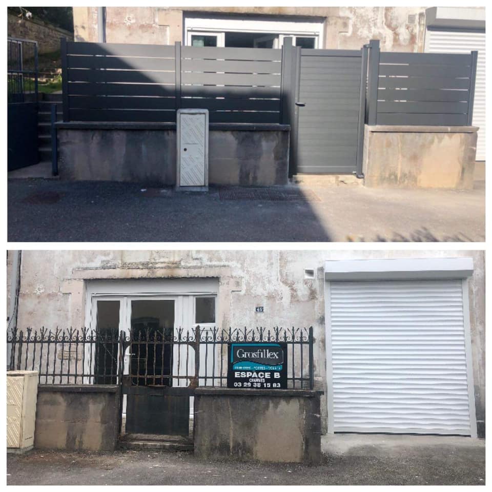 Porte de garage et cloture