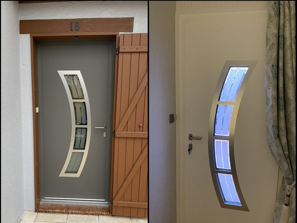 Image intérieure et extérieure d'une porte d'entrée neuve