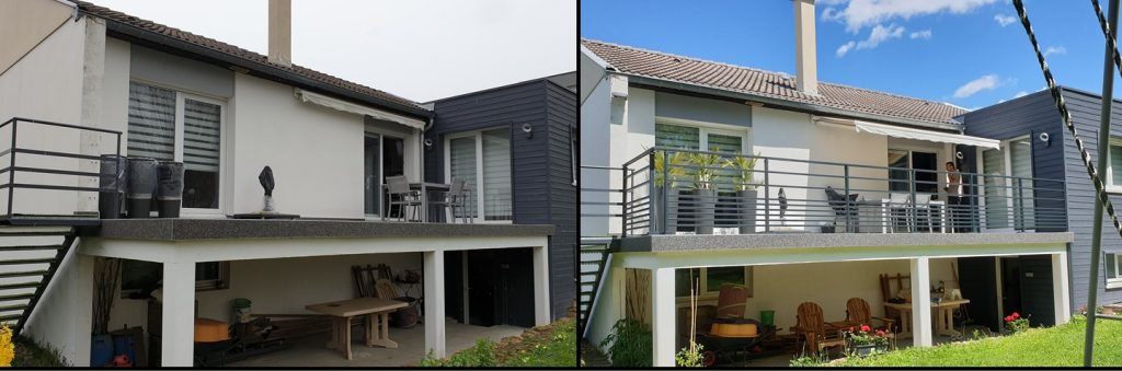 Image avant après d'un balcon terrasse