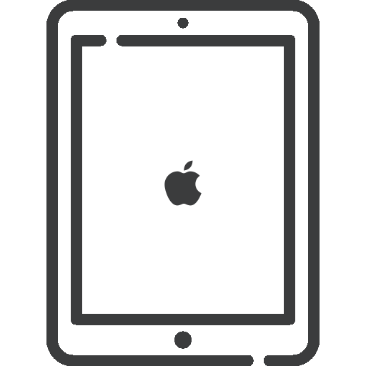 ein Tablet-Symbol mit einem Apfel darauf .