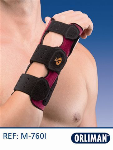 Soporte para el hombro, para la parte superior del brazo y el hombro, de color negro con forro magenta.
