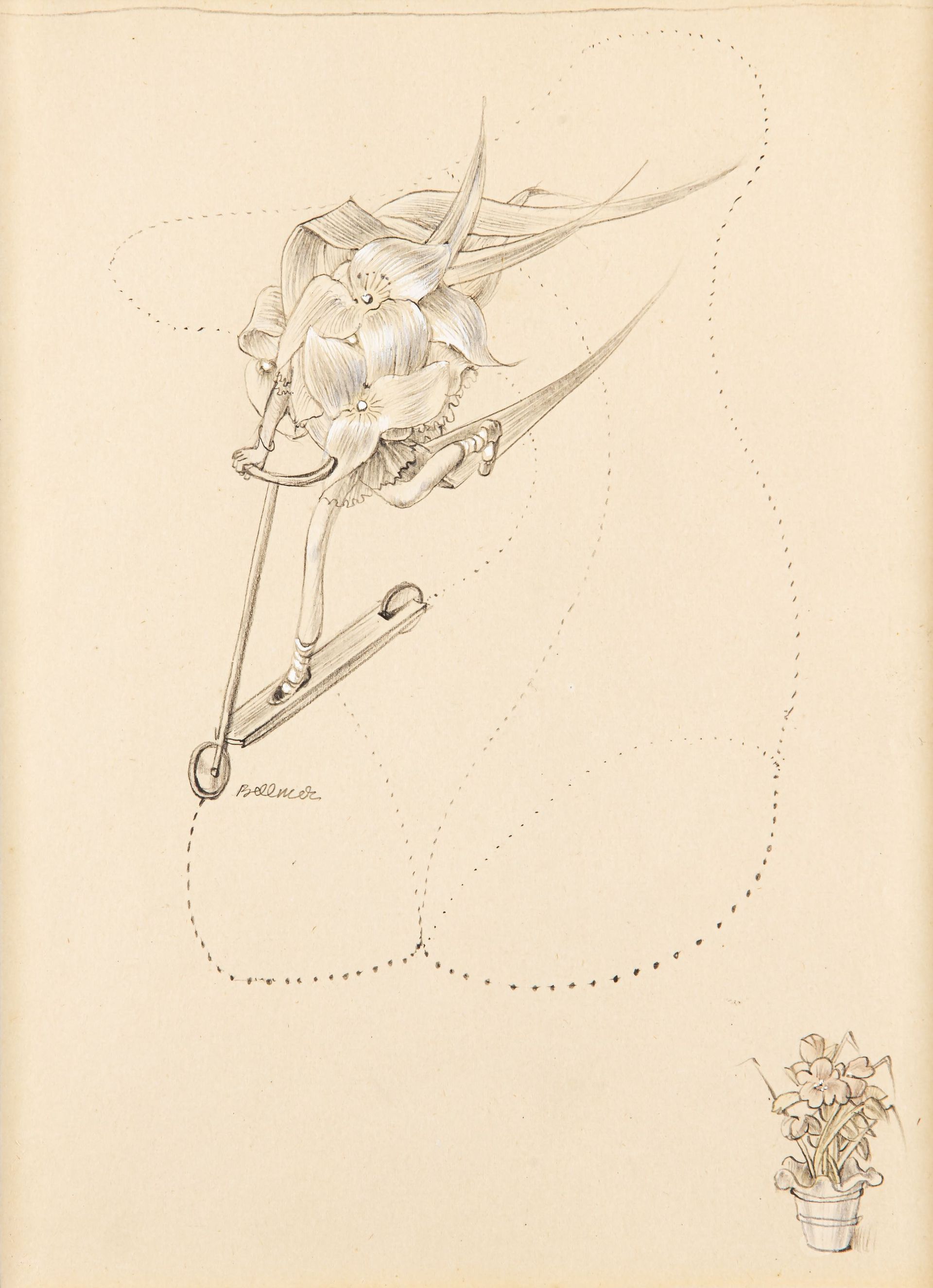 Hans Bellmer (1902 – 1975) Sans titre, circa 1937, crayon et rehauts d’aquarelle sur papier