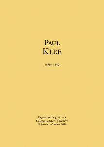 Galerie A. Schifferli- Exposition Paul Klee-Genève