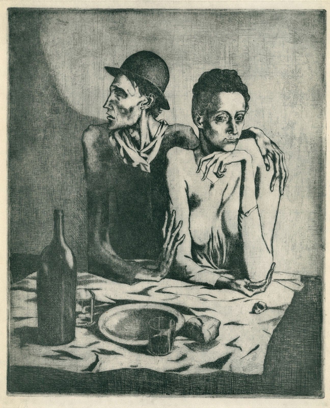Pablo Picasso (1881-1973), Le repas frugal, 1904, gravure