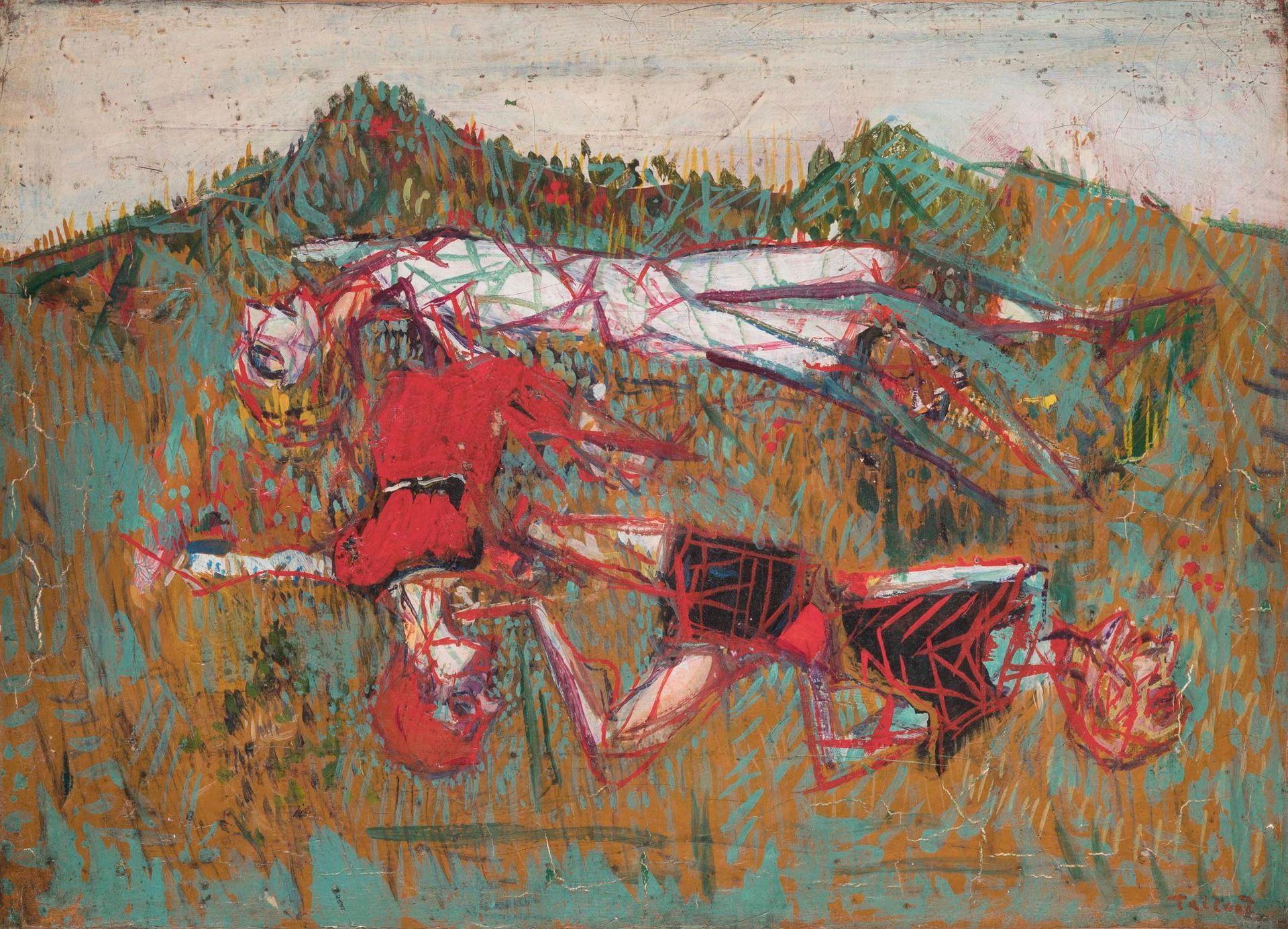 Pierre Tal Coat (1905-1985), Massacre, huile sur toile, 1936